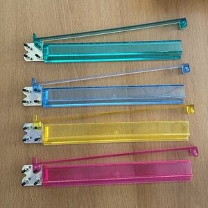 Set of 4 Classic Retro Jewel Tone Racks & Pushers Mahjong Mah Jongg Tile Racks